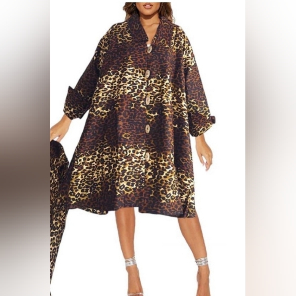 KaraChic by NF Leopard Print Lightweight Overpiece OSFM (7689)